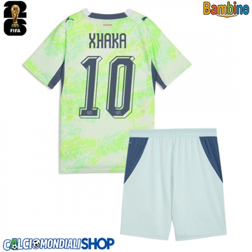 Maglie da calcio Svizzera Granit Xhaka #10 Seconda Maglia Bambino Mondiali 2026  Manica Corta + Pantaloni corti)